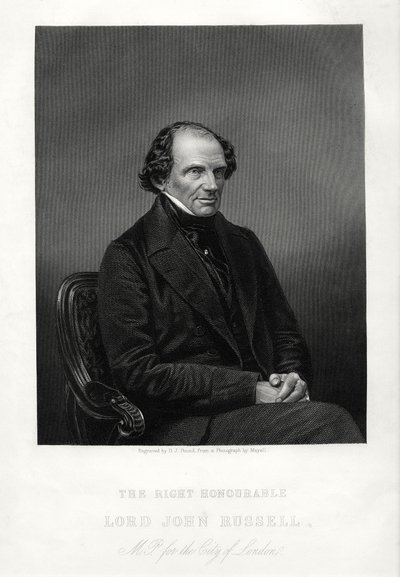 El Muy Honorable John Russell, 1er Conde Russell, estadista liberal británico, c1880 de Daniel John Pound