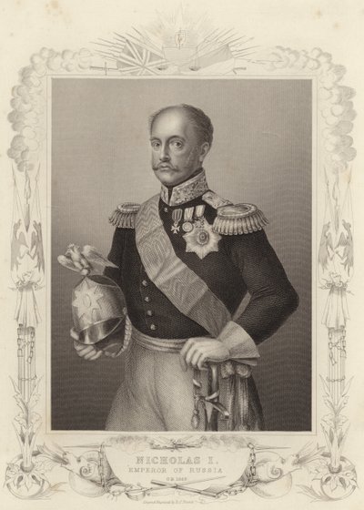 Zar Nicolás I, Emperador de Rusia (grabado) de Daniel John. Pound