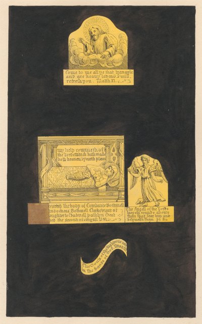 Crisma de latón de Constance Bownell y su bebé de la iglesia de Heston de Daniel Lysons