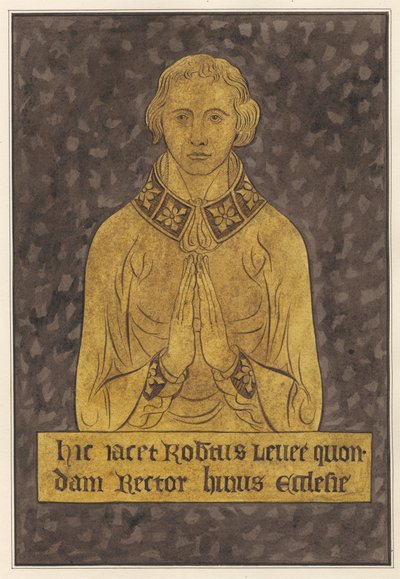 Placa de latón para Robert Lellee de la iglesia de Hayes de Daniel Lysons