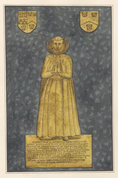 Latonado para Elizabeth Harvey de la iglesia de East Ham de Daniel Lysons