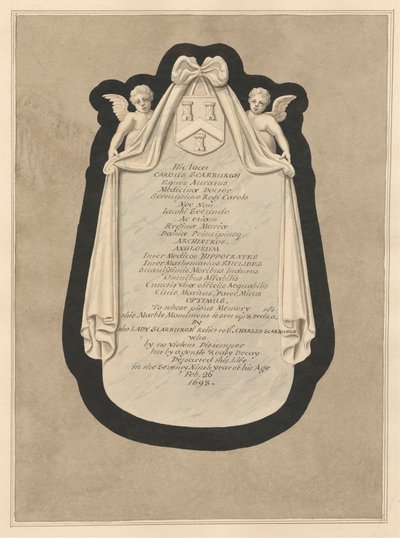 Monumento a Carous Scarburgh de la iglesia de Cranford de Daniel Lysons
