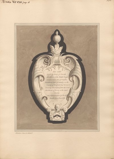 Monumento a Charles Mordaunt de la iglesia de Hendon de Daniel Lysons