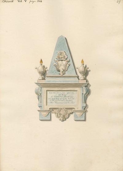 Monumento a Edward Crisp de la iglesia de Chiswick de Daniel Lysons