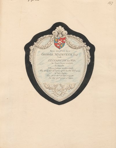 Monumento a George y Elizabeth MacKenzie de la iglesia de Kensngton de Daniel Lysons