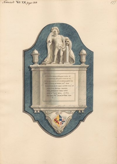 Monumento a Isabella Nelson de la Iglesia de Norwood de Daniel Lysons