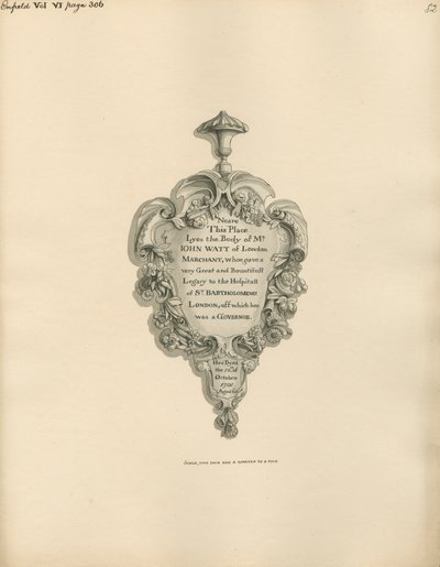 Monumento a John Watt de la iglesia de Enfield de Daniel Lysons