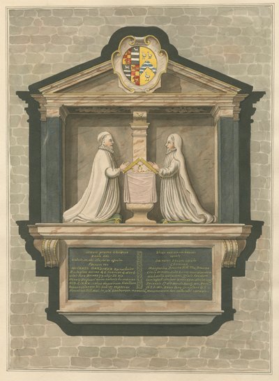 Monumento a Michael Gardiner y Margarita Browne de la Iglesia de Greenford de Daniel Lysons