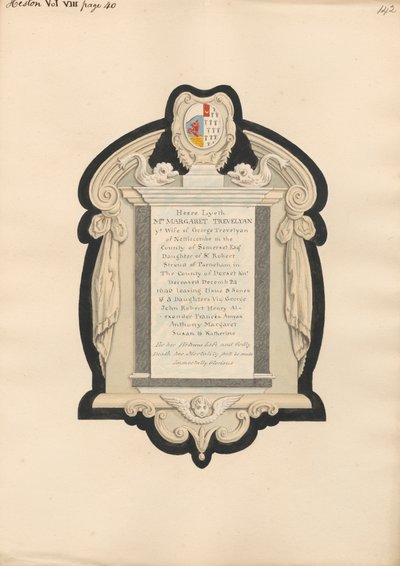 Monumento a la Sra. Trevelyan de la Iglesia de Heston de Daniel Lysons