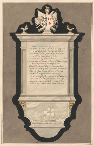 Monumento a Rupert y Mary Billingsley de la iglesia de Drayton de Daniel Lysons