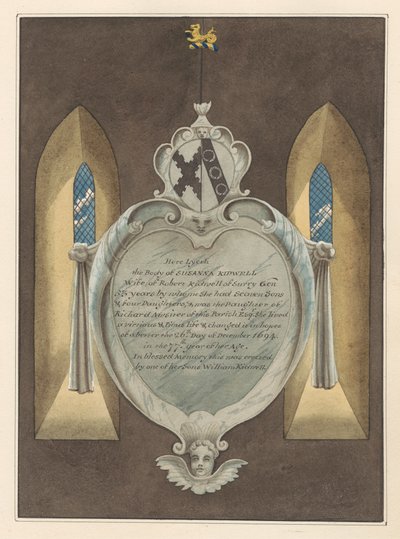 Monumento a Susannah Kidwell de la Iglesia de Norwood de Daniel Lysons