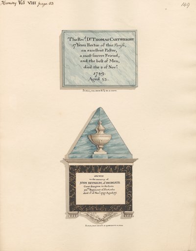 Monumento a Thomas Cartwright y a John Reynolds de Daniel Lysons
