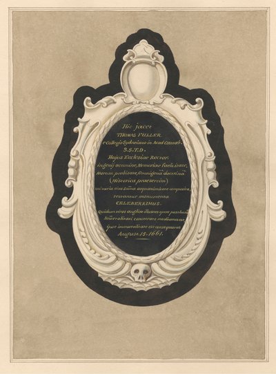 Monumento a Thomas Fuller de la iglesia de Cranford de Daniel Lysons