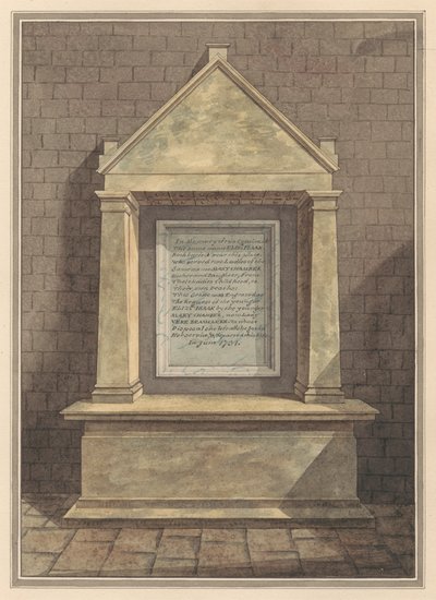 Conmemoración de dos primas, ambas de nombre Elizabeth Isaak, de la iglesia de Hanworth de Daniel Lysons