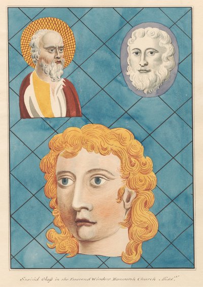 Vidrieras de la ventana este de la iglesia de Hanworth de Daniel Lysons