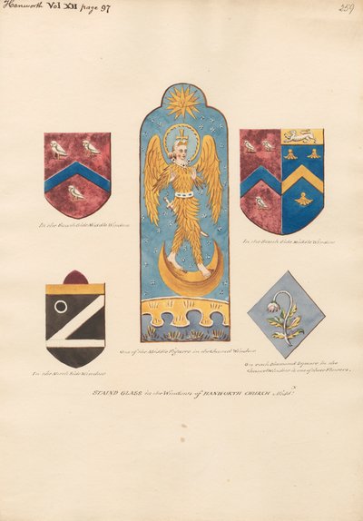 Vidrieras de la iglesia de Hanworth de Daniel Lysons