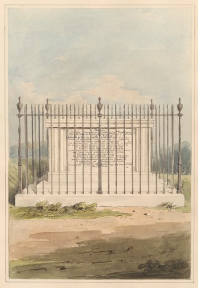 Los alrededores de Londres:Tumba de George Earl of Macartney, del cementerio de Chiswick de Daniel Lysons