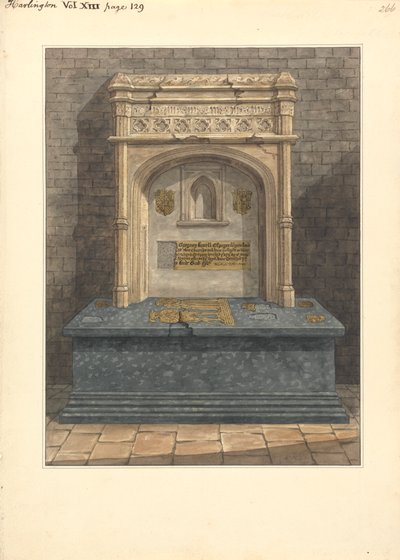 Tumba de Gregory Lovell y su esposa Anne, Iglesia de Harlington de Daniel Lysons