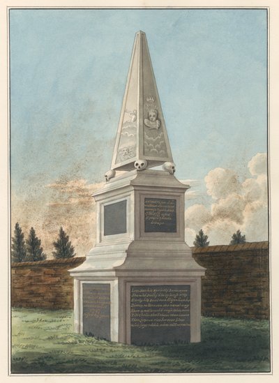 Tumba de Nathaniel Wickham, del cementerio de West Ham de Daniel Lysons