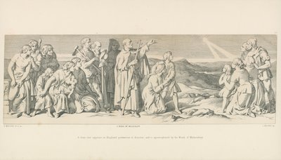Una estrella ardiente aparece en Inglaterra, presagio de desastre, y es apostrofada por el Monje de Malmesbury de Daniel Maclise