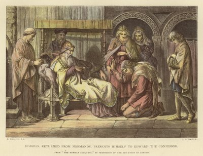 Harold, regresado de Normandía, se presenta ante Eduardo el Confesor de Daniel Maclise