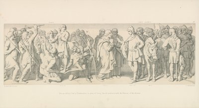 Morcar, elegido conde de Northumbria, en lugar de Tostig, Harold media con los Nuneios de la elección de Daniel Maclise
