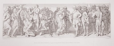 Morcar, elegido Conde de Northumbria, en lugar de Tostig, Harold media con los Nuncois de la elección de Daniel Maclise