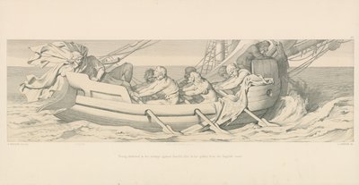Tostig, derrotado en su intento contra Harold, huye en su galera de la costa inglesa de Daniel Maclise