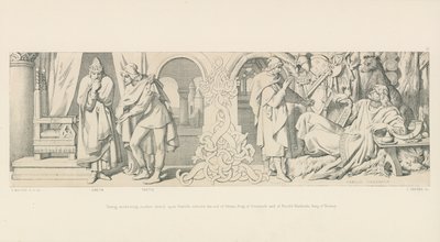 Tostig, meditando otro ataque contra Harold, solicita la ayuda de Sweyn, Rey de Dinamarca y de Harold Hardrada, Rey de Noruega de Daniel Maclise