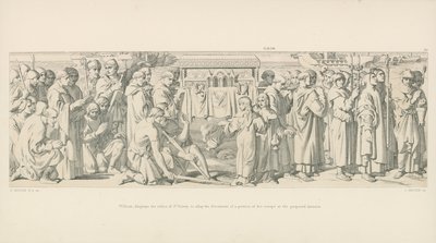 Guillermo muestra las reliquias de San Valerio para calmar el descontento de una parte de sus tropas ante la invasión propuesta de Daniel Maclise