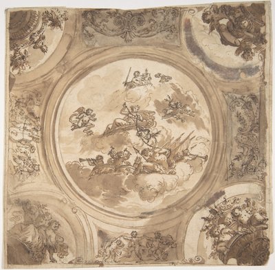 Diseño de techo con una alegoría de la victoria, s.f. de Daniel Marot