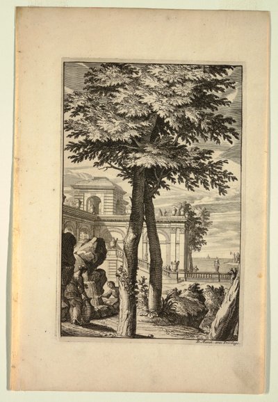 Placa en Nouveaux Livre de Paysages (Nuevo libro de paisajes) de Daniel Marot