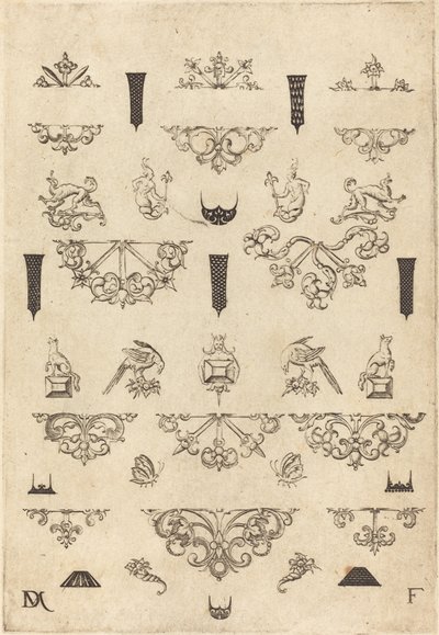 Once tachuelas diferentes y veintitrés ornamentos de Daniel Mignot