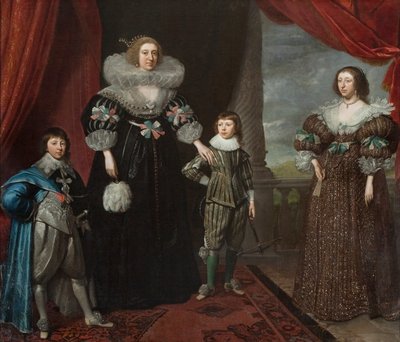 Christian Bruce, Condesa de Devonshire, y sus hijos, c. 1629 de Daniel Mytens