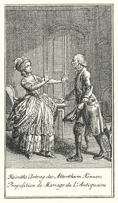 Propuesta de matrimonio del anticuario (grabado) de Daniel Nikolaus (after) Chodowiecki