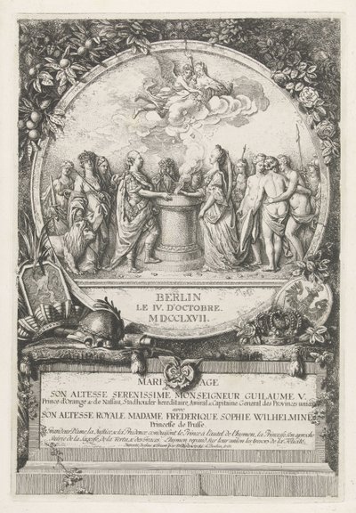 Alegoría del matrimonio de Guillermo V y Guillermina de Prusia, 1767 Mariage de Son Altesse Serenissime Monseigneur Guilaume V. Prince d