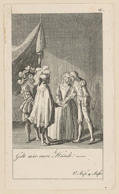 Lámina 12 para "La tempestad" de Shakespeare de Daniel Nikolaus Chodowiecki
