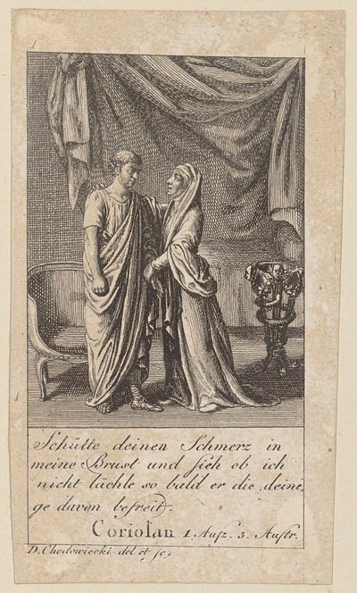 Lámina 1 para el «Coriolano» de Shakespeare de Daniel Nikolaus Chodowiecki