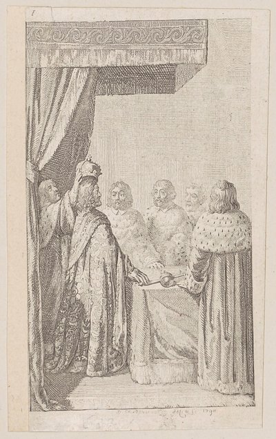 Lámina 1 de "Historia estatal prusiano-brandeburguesa", segunda parte de Daniel Nikolaus Chodowiecki