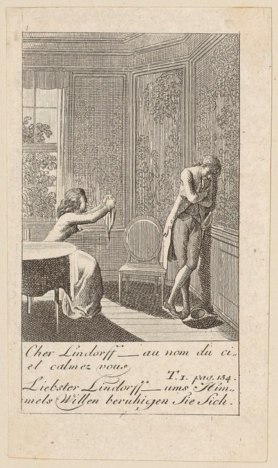 Lámina 4 para «Karoline von Lichtfield» de Daniel Nikolaus Chodowiecki