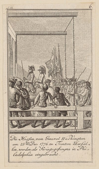 Lámina 6 de la serie para el ensayo «La historia de la revolución de Norteamérica», de M. C. Sprengel. de Daniel Nikolaus Chodowiecki