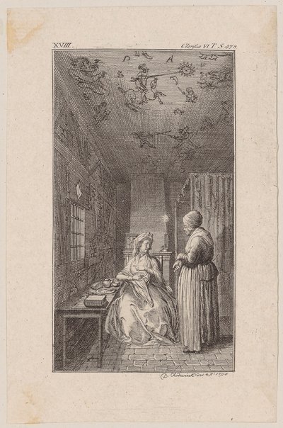 Clarisse en la cárcel de Daniel Nikolaus Chodowiecki