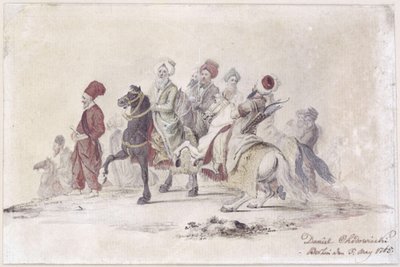 Comitiva de la embajada turca. E. 25 de Daniel Nikolaus Chodowiecki