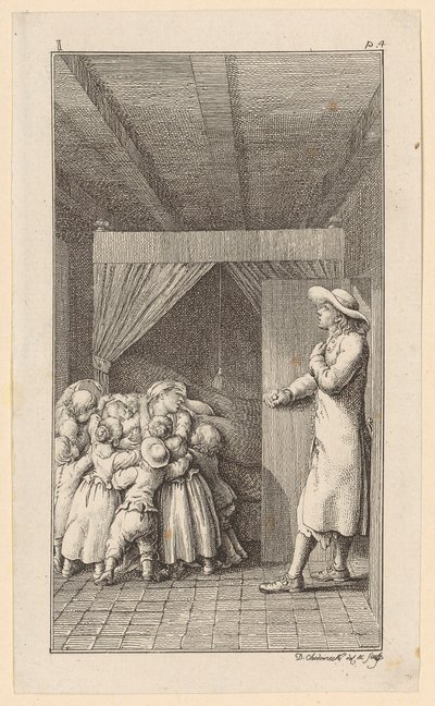Gertrud en la cama con un bebé de Daniel Nikolaus Chodowiecki