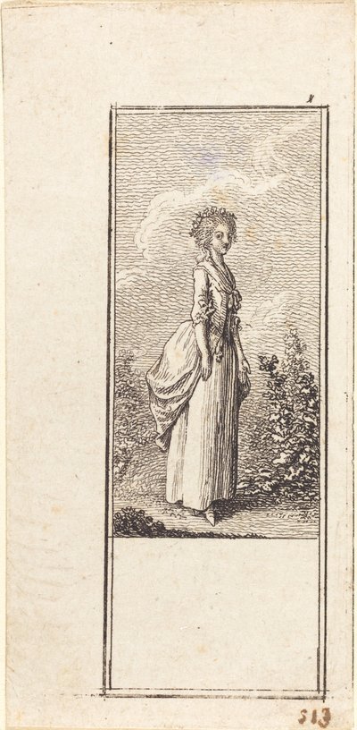Niña con corona de flores de Daniel Nikolaus Chodowiecki