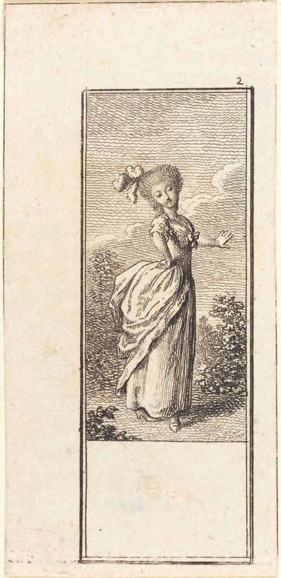 Niña con Tocada de Pluma de Avestruz de Daniel Nikolaus Chodowiecki