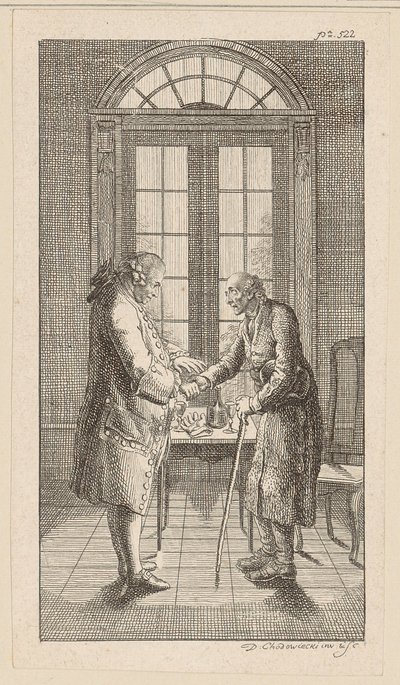 El señor v. G. le da la mano al anciano de Daniel Nikolaus Chodowiecki