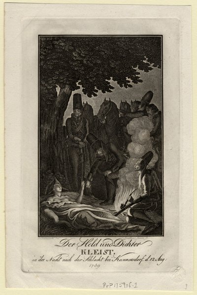 El poeta Ewald von Kleist en la batalla de Kunersdorf, el 12 de agosto de 1759, ca. 1759 de Daniel Nikolaus Chodowiecki