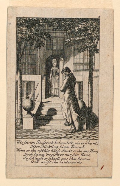 El amigo hipócrita, Ilustración para "Königl: Grosbrit [anische] Genealogischer Kalender auf das 1780 Jahr Lauenberg bey J.G. Berenberg" de Daniel Nikolaus Chodowiecki