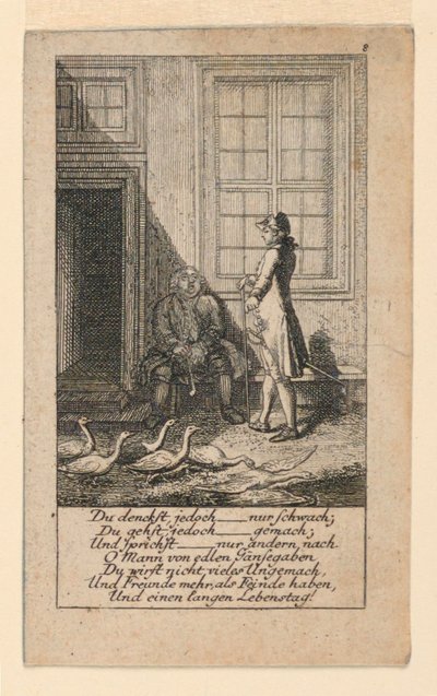 El Perezoso y Débil de Mente, Ilustración para "Königl: Grosbrit [anische] Genealogischer Kalender auf das 1780 Jahr Lauenberg bey J.G. Berenberg" de Daniel Nikolaus Chodowiecki